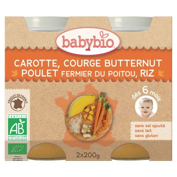 Petit pot Menu Carotte Courge Poulet Butternut 2x200g