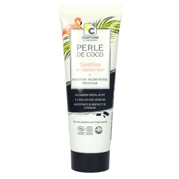 Perle de coco dentifrice charbon actif bio 75ml