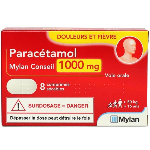 Viatris Conseil paracétamol 1000mg 8 comprimés