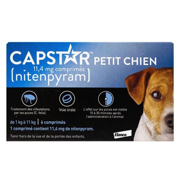 Capstar petit chien 11.4mg 6 comprimés