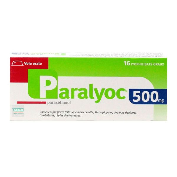 Paralyoc 500mg 16 lyophilisats oraux