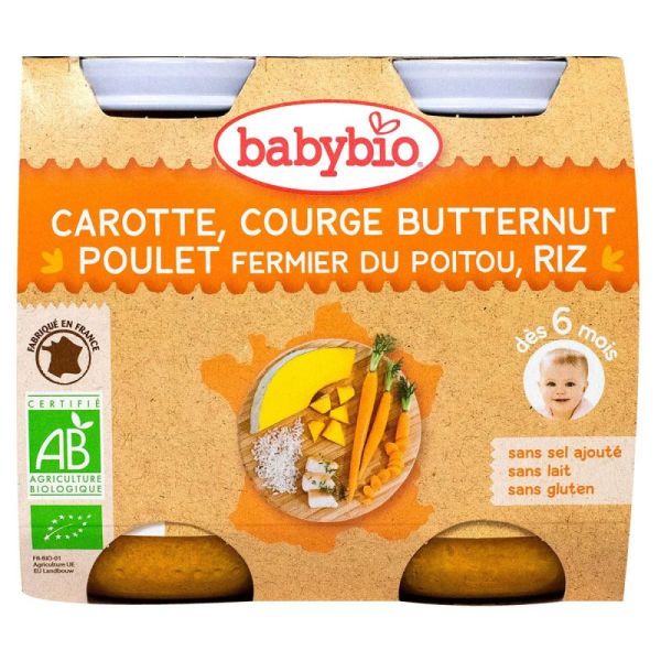 Petit pot Menu Carotte Courge Poulet Butternut 2x200g