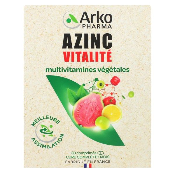 Azinc Vitalité multivitamines végétales 30 comprimés