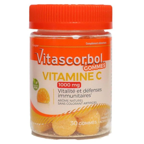 Vitamine C 1000mg vitalité défenses immunitaires 30 gummies