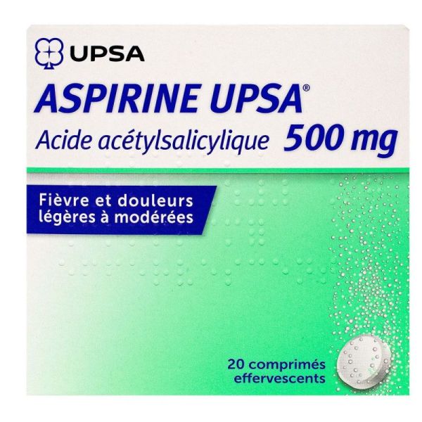 Aspirine 500mg 20 comprimés effervescents