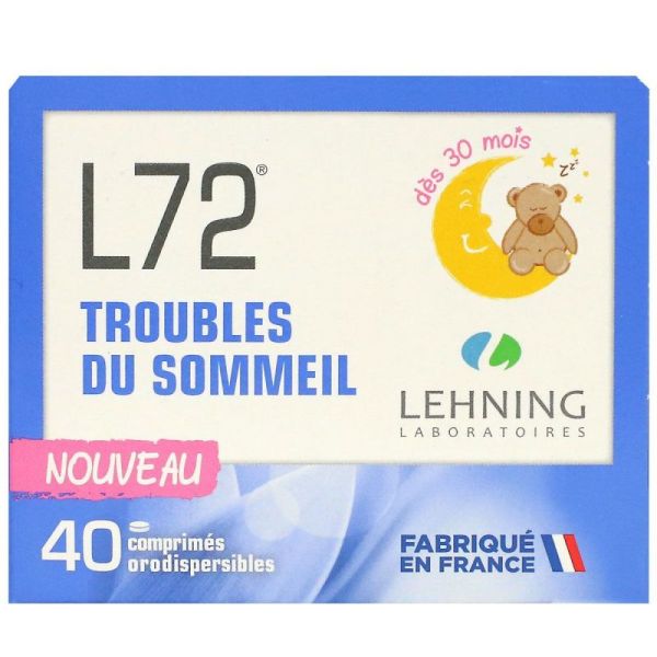 L72 troubles du sommeil enfant 40 comprimés