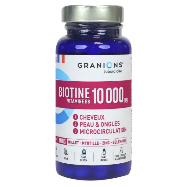 Biotine vitamine B8 10000ug 60 comprimés