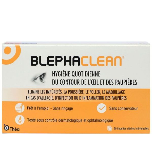 Blephaclean hygiène paupière 20 compresses imprégnées