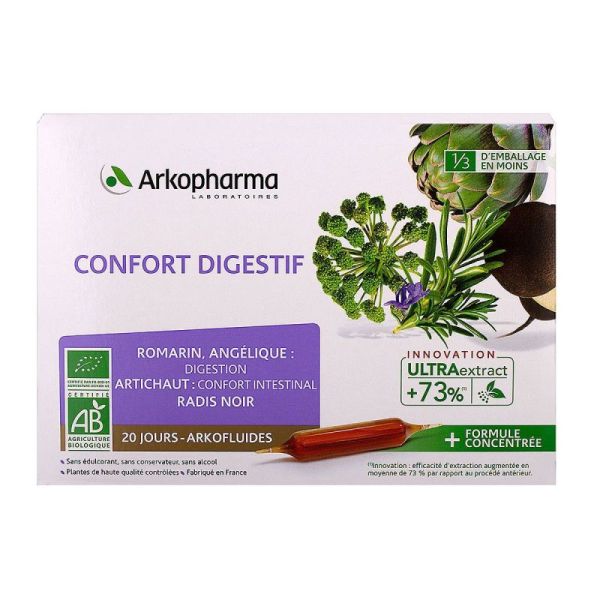 Arkofluides confort digestif 20 ampoules