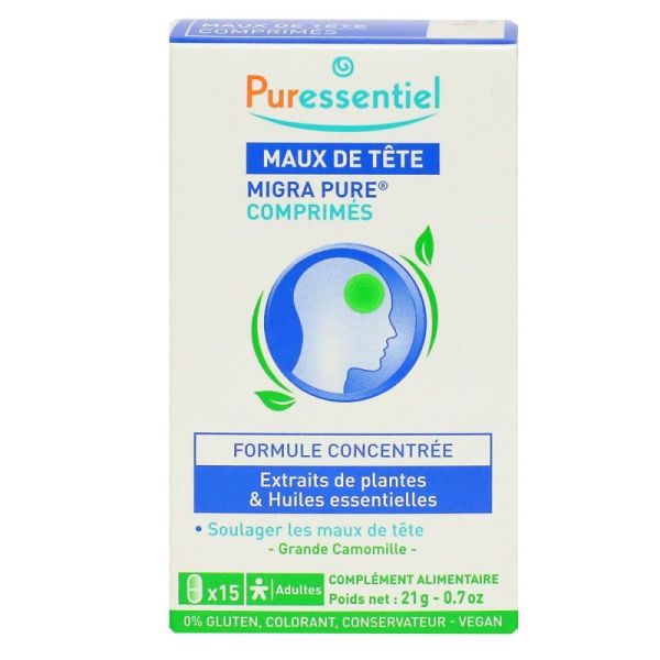 Migra Pure maux de tête 15 comprimés