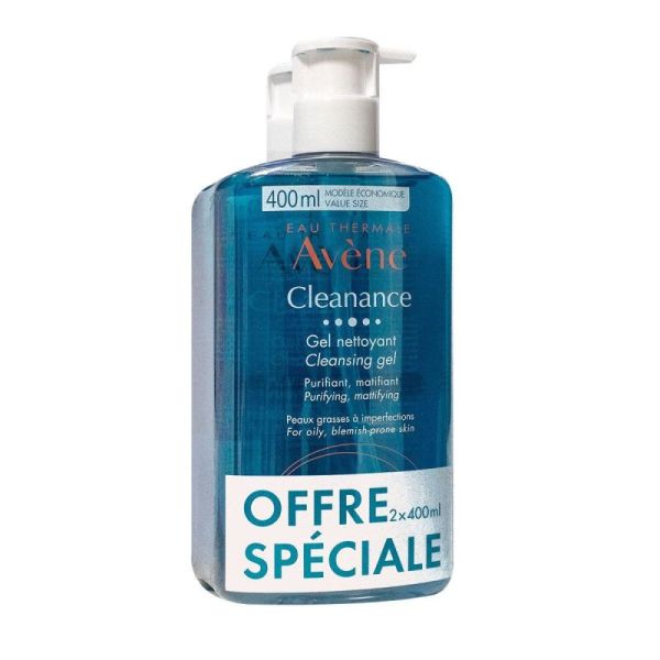 Cleanance gel nettoyant sans savon 2x400ml