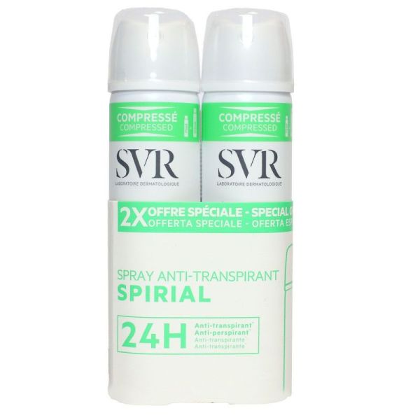 Spirial spray déodorant anti-transpirant 2x75ml