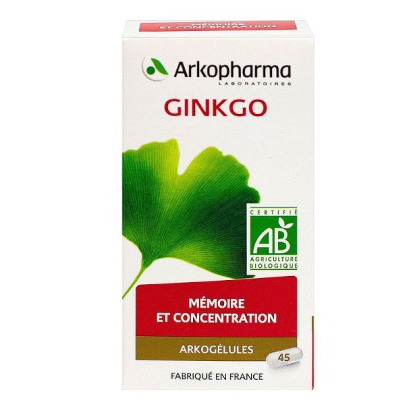 Arkogélules ginkgo mémoire 45 gélules