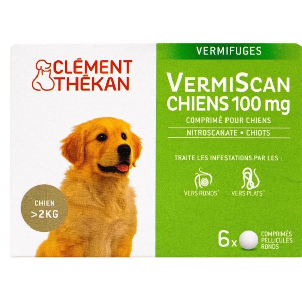 Vermiscan chiots et petits chiens 100mg 6 comprimés