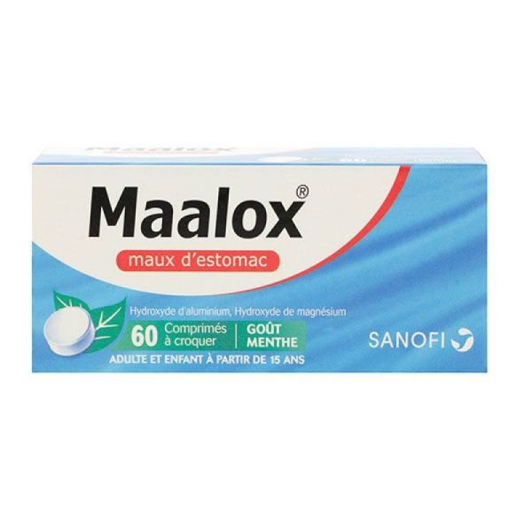 Maalox maux estomac comprimés 60 comprimés menthe