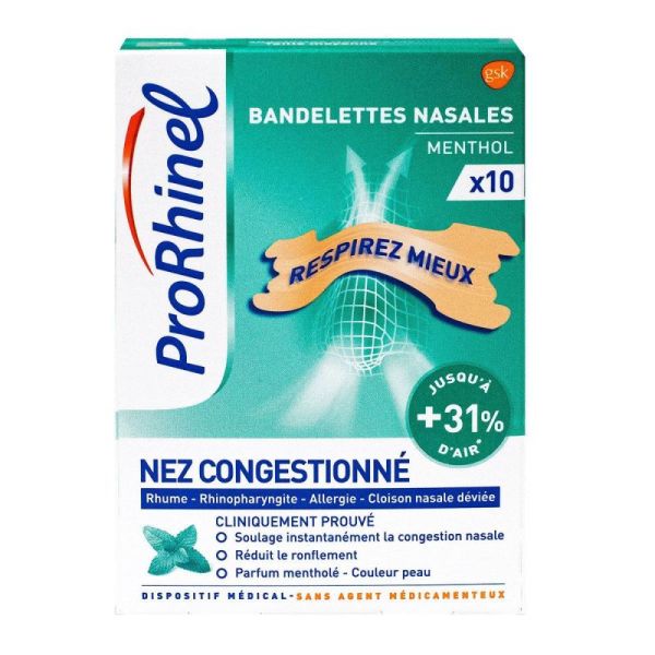 10 bandelettes nasales menthol