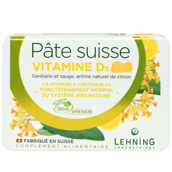 Pâte suisse vitamine D3 système immunitaire 40 gommes