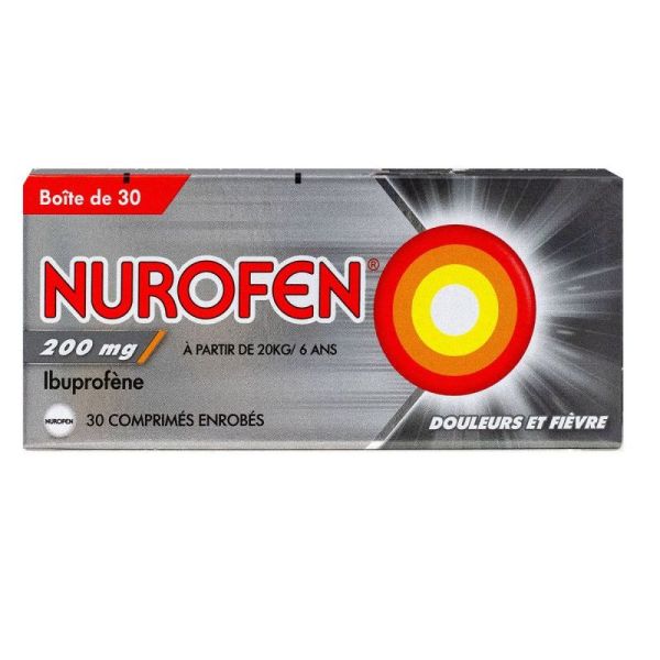 Nurofen 200mg ibuprofène 30 comprimés enrobés