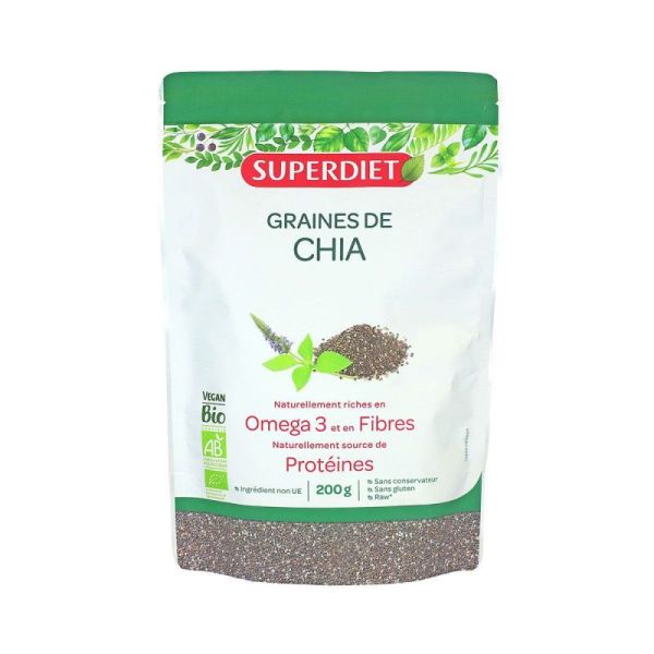 Graines de Chia bio Omega 3 fibres protéïnes 200g