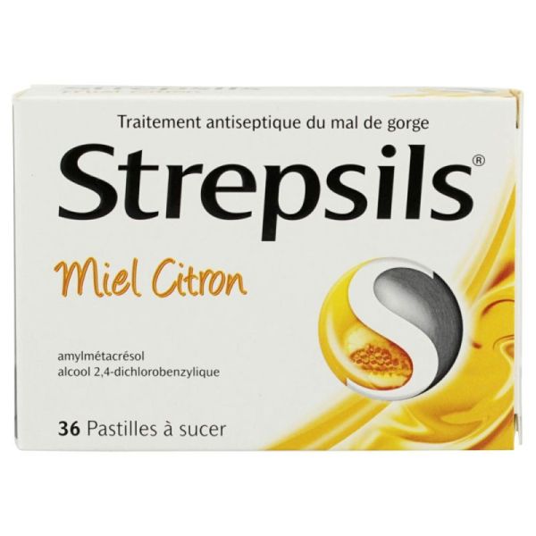 Strepsils miel citron 36 pastilles à sucer