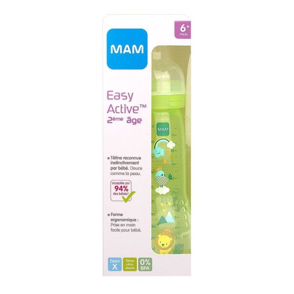 Biberon 2ème âge Easy Active 6 mois et +vert 330ml