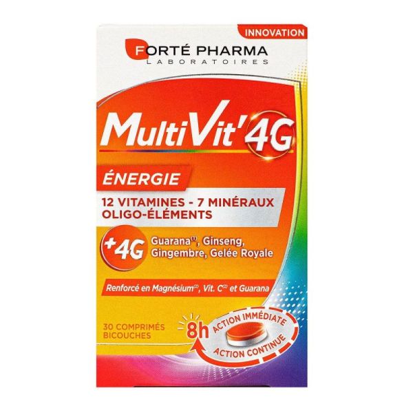 Multivit'4G énergie 30 comprimés