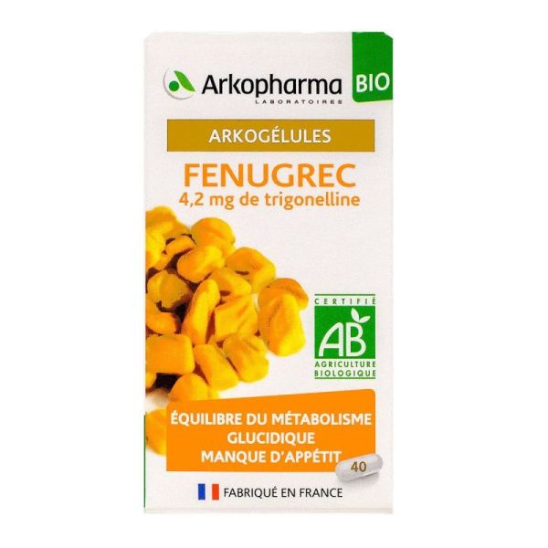 Arkogélules fenugrec bio manque appétit 40 gélules