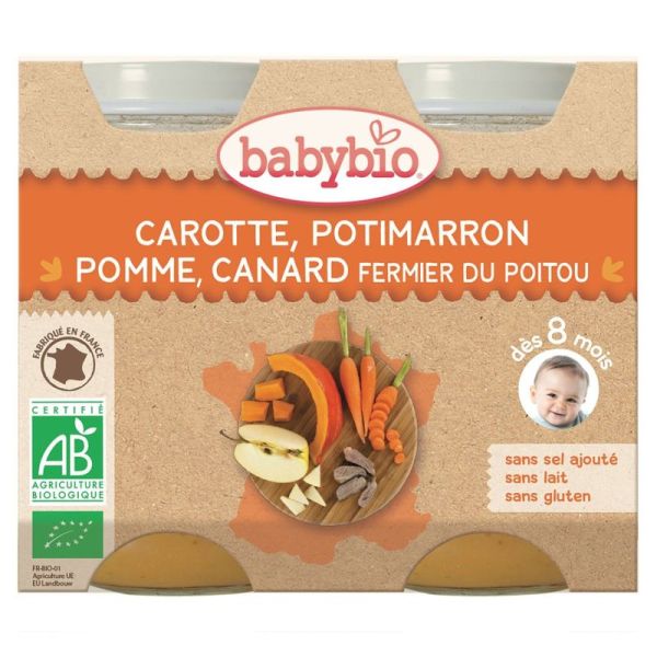 Petit pot Menu Légumes Canard fermier 2x200g