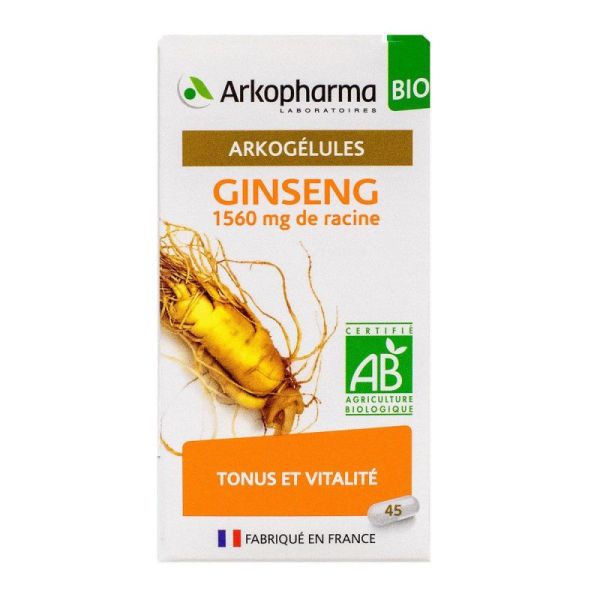 Arkogélules ginseng bio 1560mg racine 45 gélules