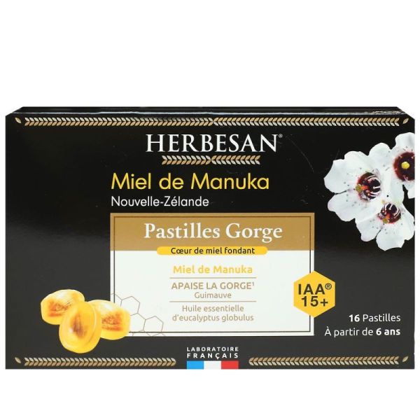 Miel de Manuka apaise la gorge guimauve 16 pastilles