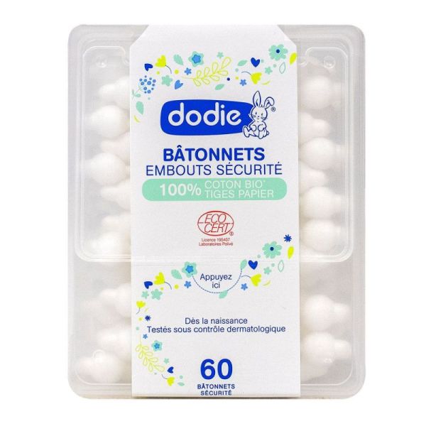 60 bâtonnets sécurité bébé 100% bio tiges papier