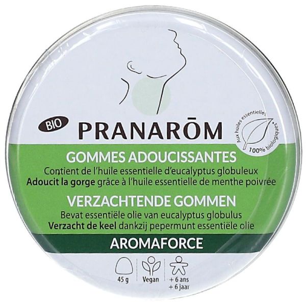 Aromaforce gommes adoucissantes menthe eucalyptus bio 45g