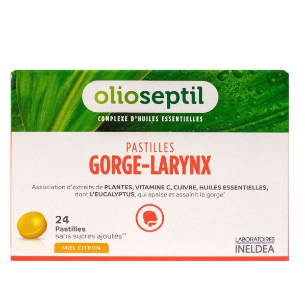 25 pastilles gorge-larynx miel citron