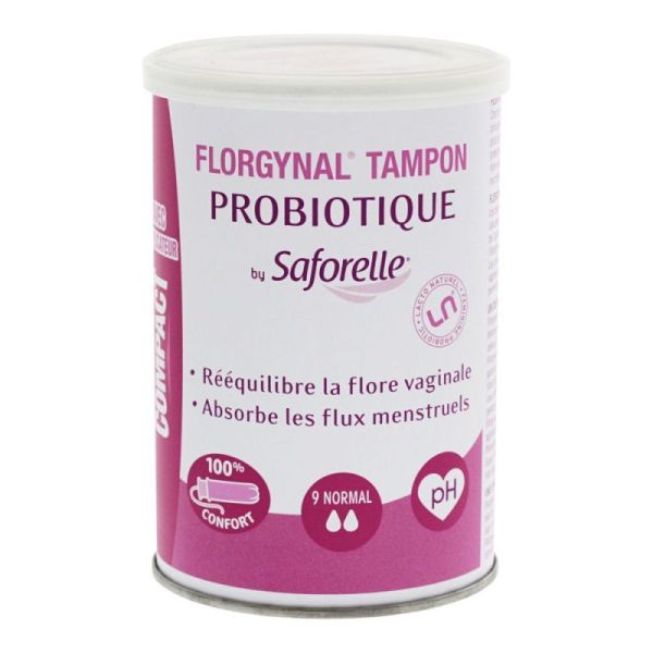 Florgynal 9 tampons avec probiotiques normal avec applicateur