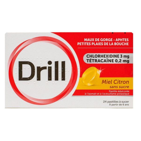 Drill pamplemousse sans sucre 24 pastilles