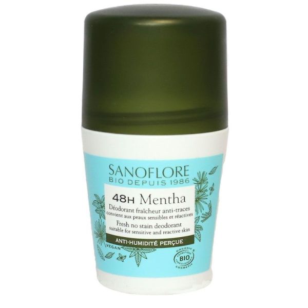 Mentha 48h déodorant 48h anti-humidité perçue roll-on 50ml