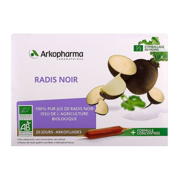 Arkofluides bio radis noir 20 ampoules