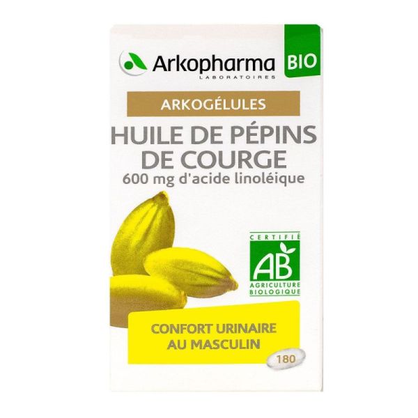 Arkogélules huile pépins de courge bio confort urinaire 180 capsules