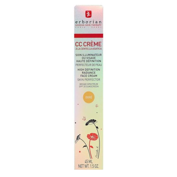 CC crème Centella asiatica soin illuminateur visage SPF25 teinte dorée 45ml